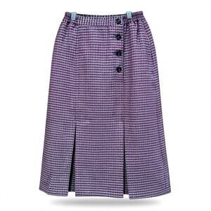 Christian Dior Vintage 1990s Tweed Skirt Burgundy Gray Size M